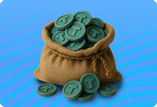 A bag full of tokens